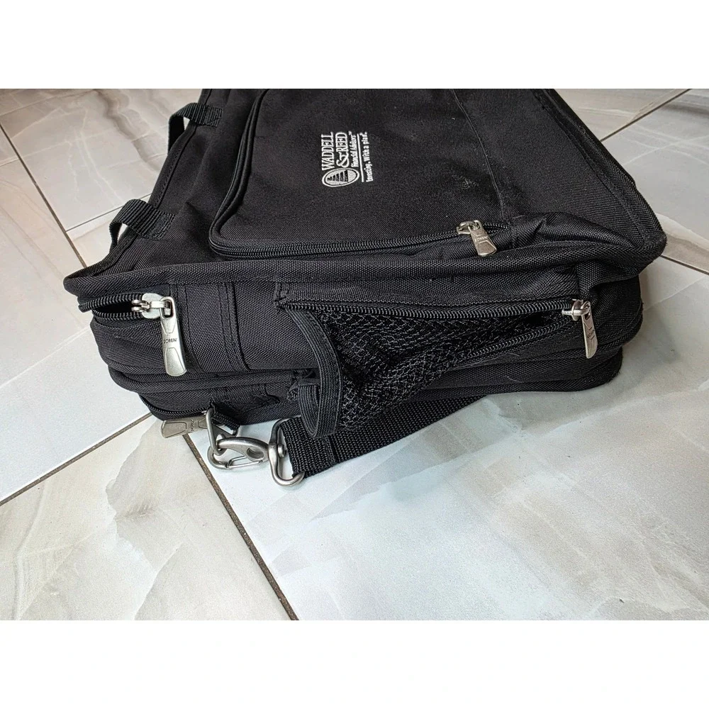 Waddell & Reed Black Laptop Messenger Bag Briefcase Canvas Professional W1 - Picture 7 of 16